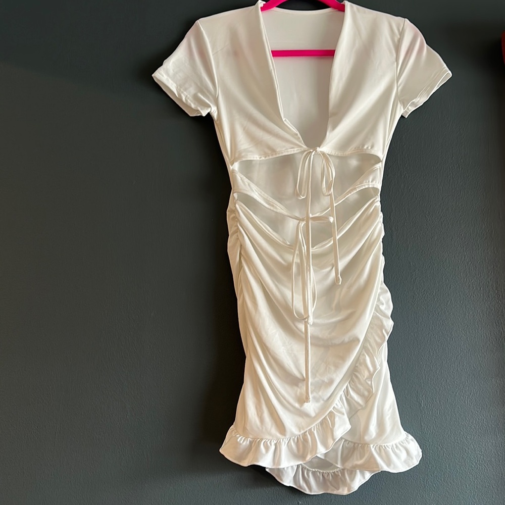 White Ruffle Dress